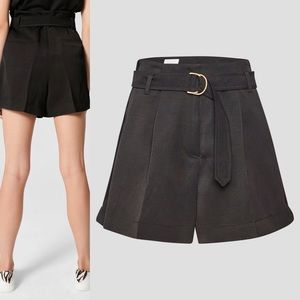 NWOT Escada Sport Black High Rise Belted Shorts